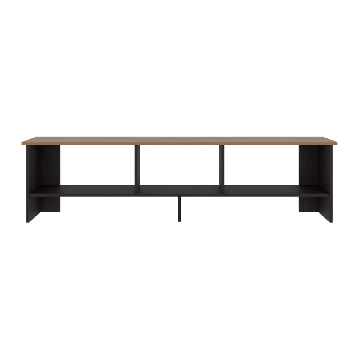 Rack de TV Belga Wengue y Fresno Europeo 160x41.8cm para TV Hasta 65" Pulgadas con Tres Compartimientos