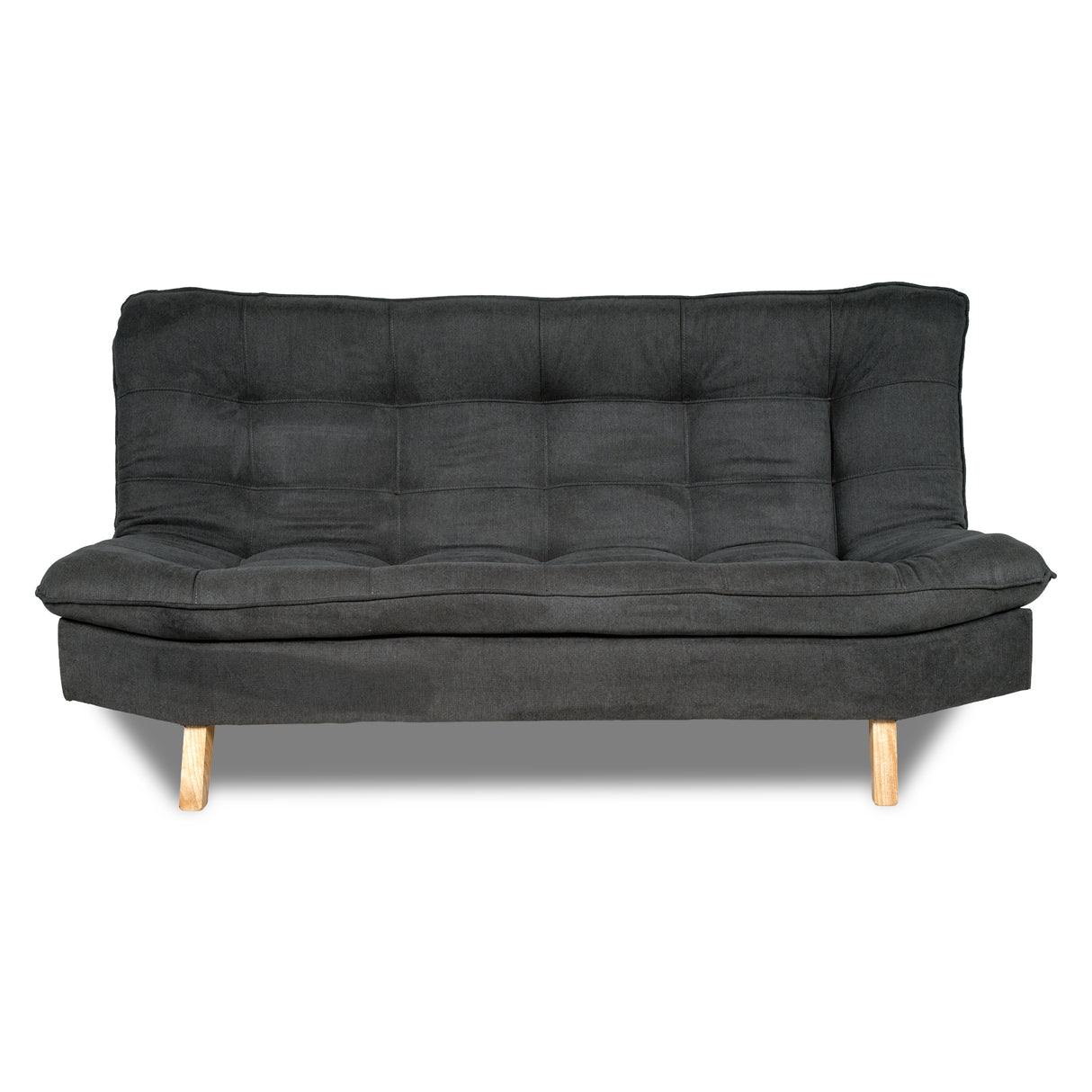 Sofá Cama Bilbao Gris 120x93cm de Tres Puestos Reclinable Antifluido sin Apoya Brazos y con Dos Cojines Decorativos
