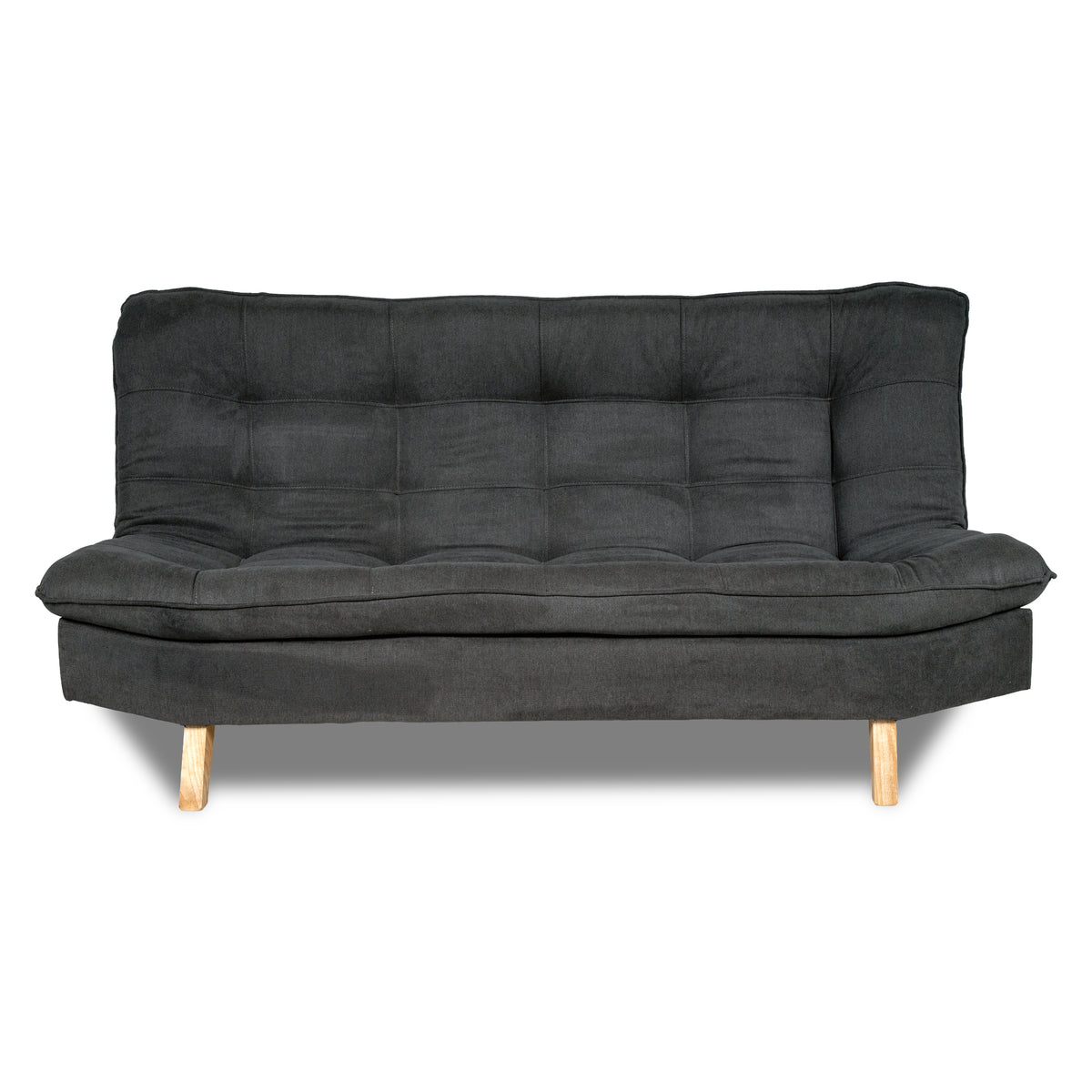 Combo Sofá Cama y Puff Bilbao Gris 178x98cm de Tres Puestos Reclinable Antifluido sin Apoya Brazos