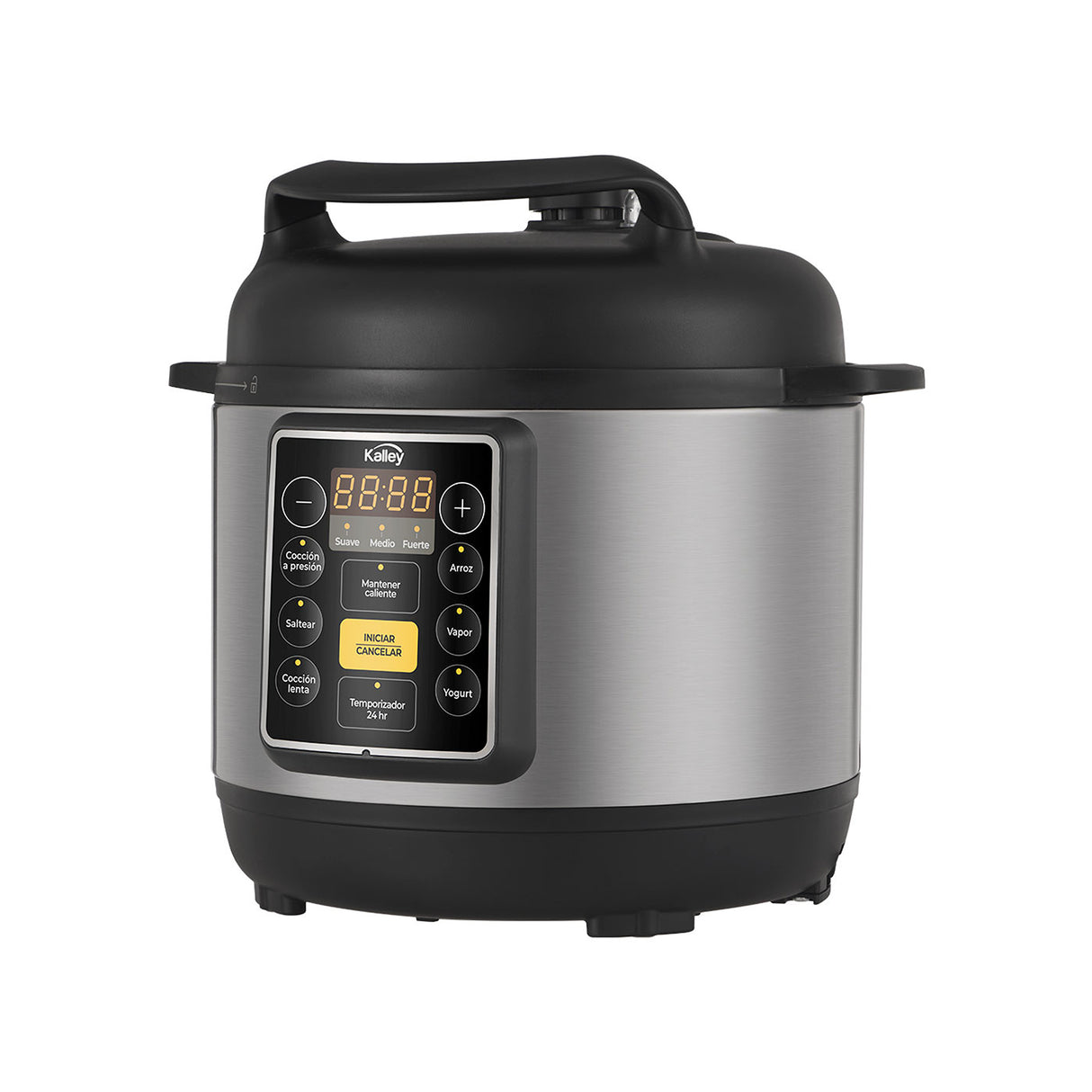Olla Multifuncional Plateado 27.8x26.6cm de 3 Litros con Seis Funciones Preconfiguradas y con Temporizador