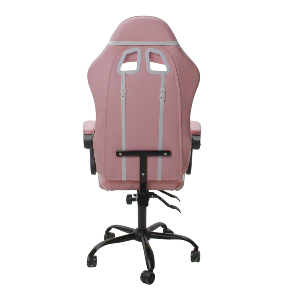Silla Gamer Sakai Blanco y Rosa 62x122cm Ergonómica con Soporte Lumbar y con Apoya Cabezas