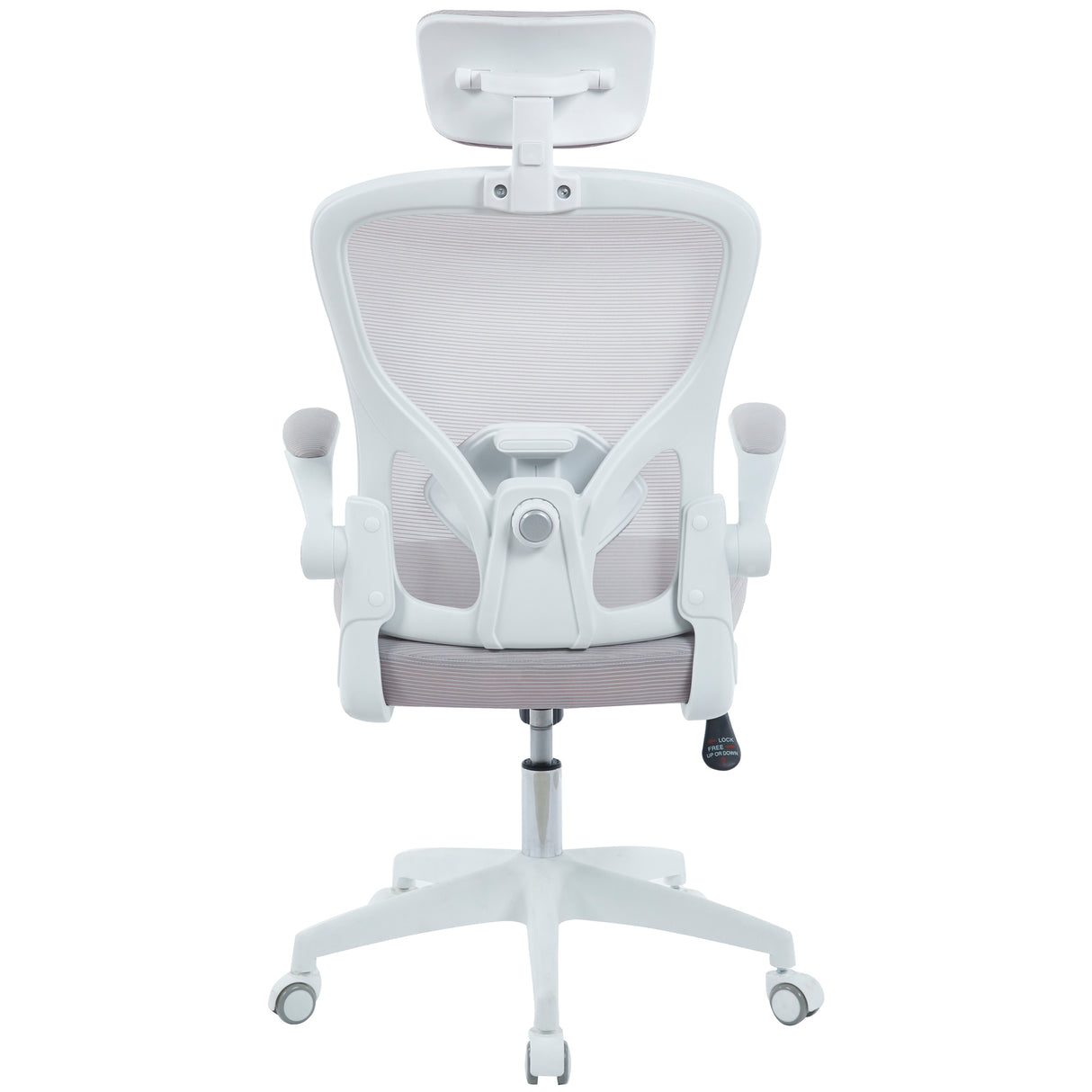 Silla de Oficina Prestige Blanco 49x102cm Ergonómica con Soporte Lumbar y con Apoya Cabezas