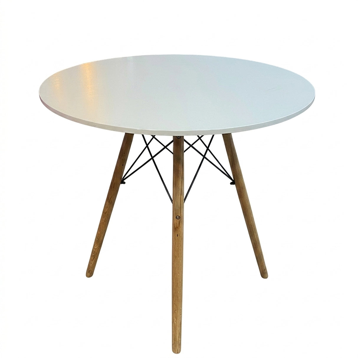 Mesa de Comedor Blanco 80x70cm Circular de Cuatro Puestos sin Sillas