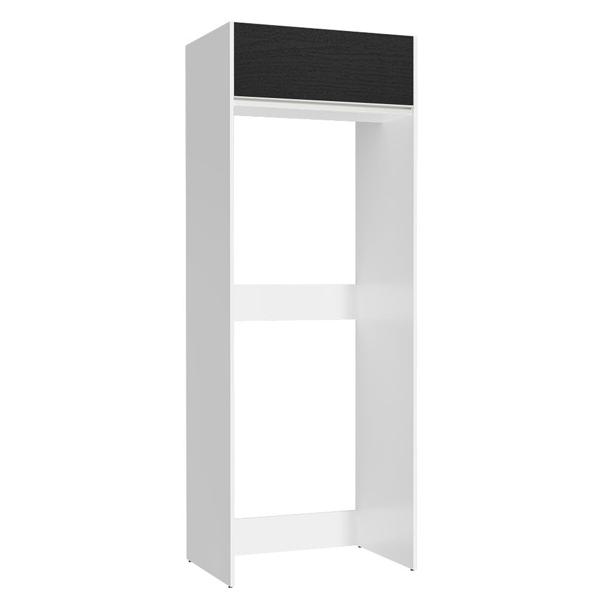 Mueble Auxiliar para Nevera Glamy Blanco y Negro 83x225cm con Un Entrepaño y Un Compartimiento