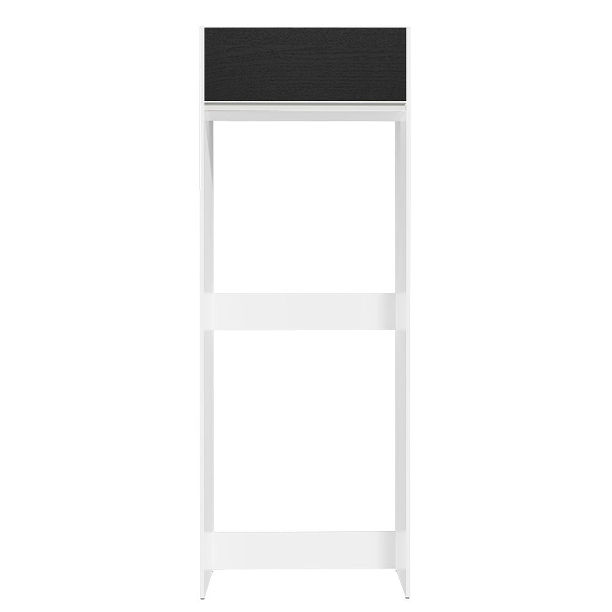 Mueble Auxiliar para Nevera Glamy Blanco y Negro 83x225cm con Un Entrepaño y Un Compartimiento
