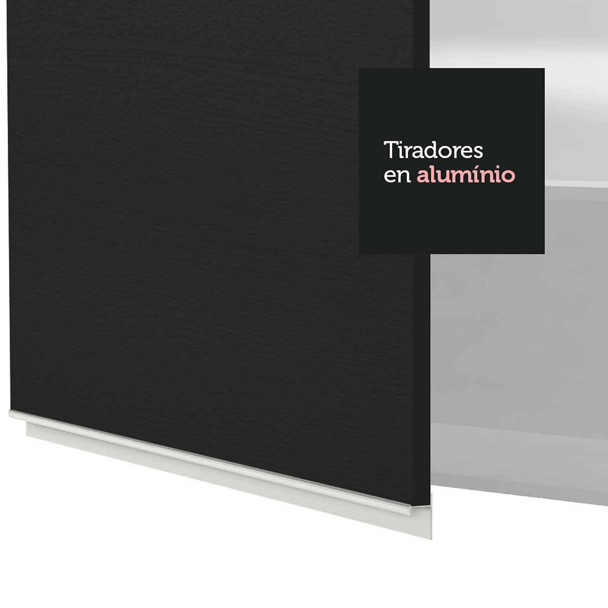 Mueble Auxiliar para Nevera Glamy Blanco y Negro 83x225cm con Un Entrepaño y Un Compartimiento