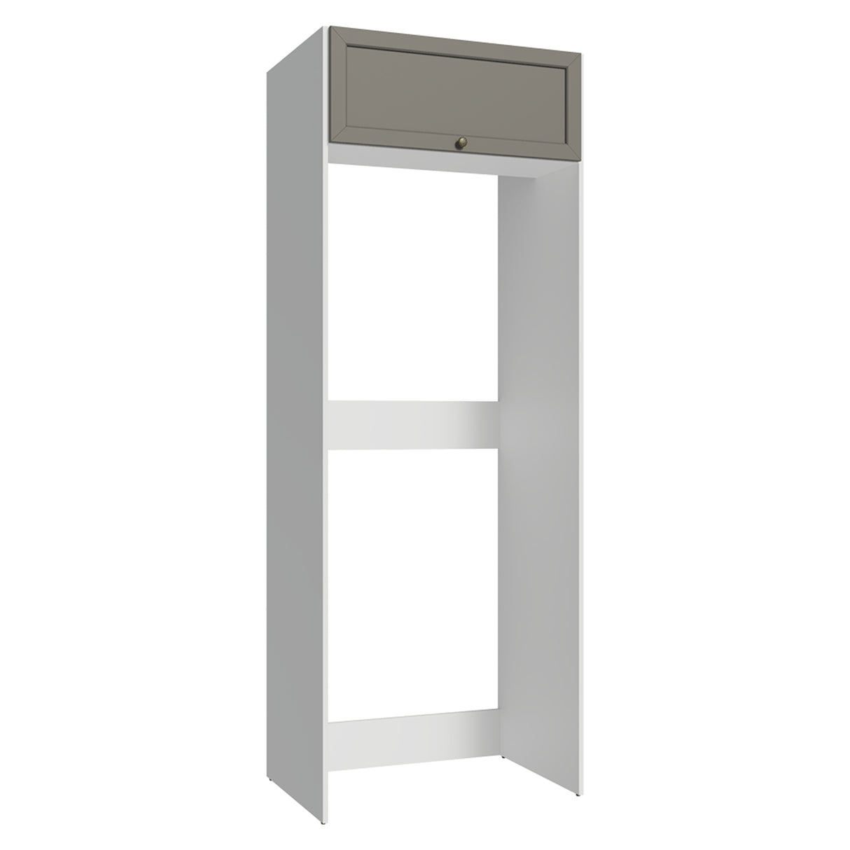 Mueble Auxiliar para Nevera Vik Blanco y Gris 80x225cm con Un Entrepaño y Un Compartimiento