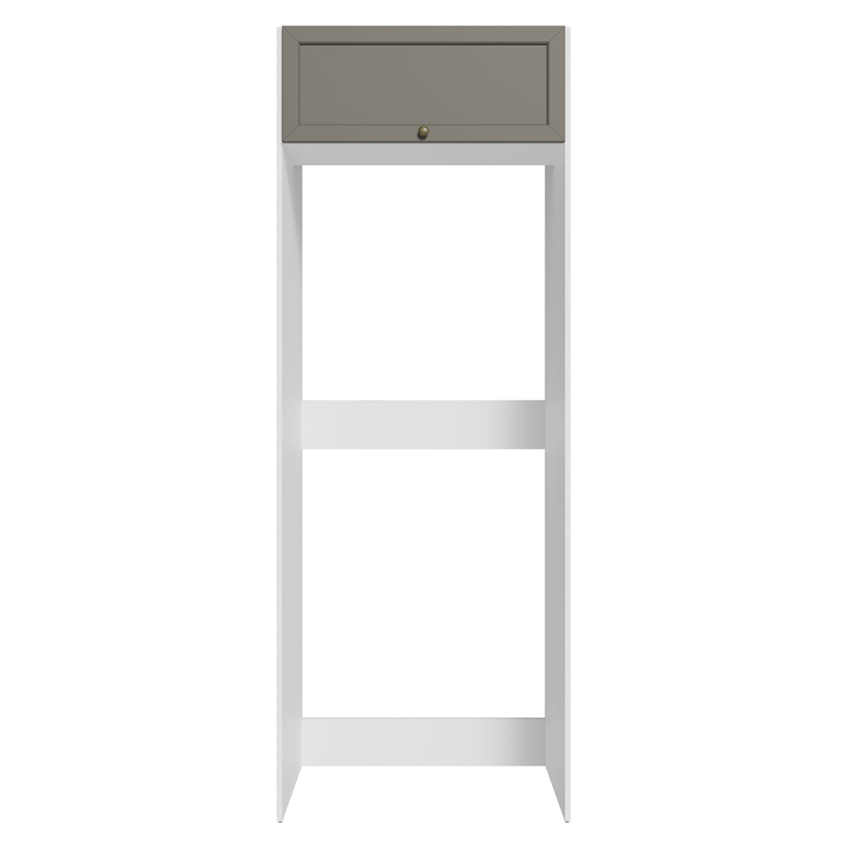 Mueble Auxiliar para Nevera Vik Blanco y Gris 80x225cm con Un Entrepaño y Un Compartimiento