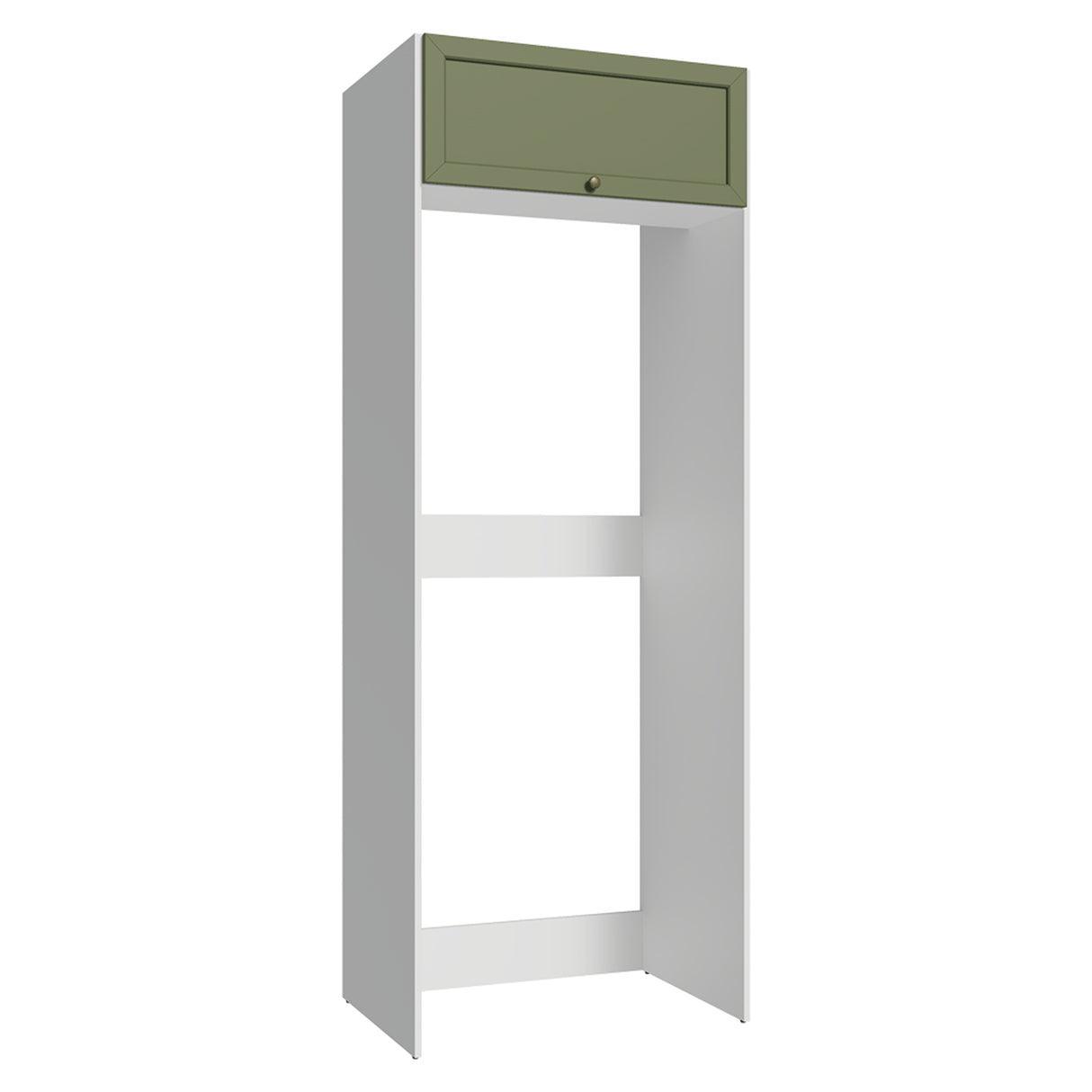 Mueble Auxiliar para Nevera Vik Blanco y Verde 80x225cm con Un Entrepaño y Un Compartimiento