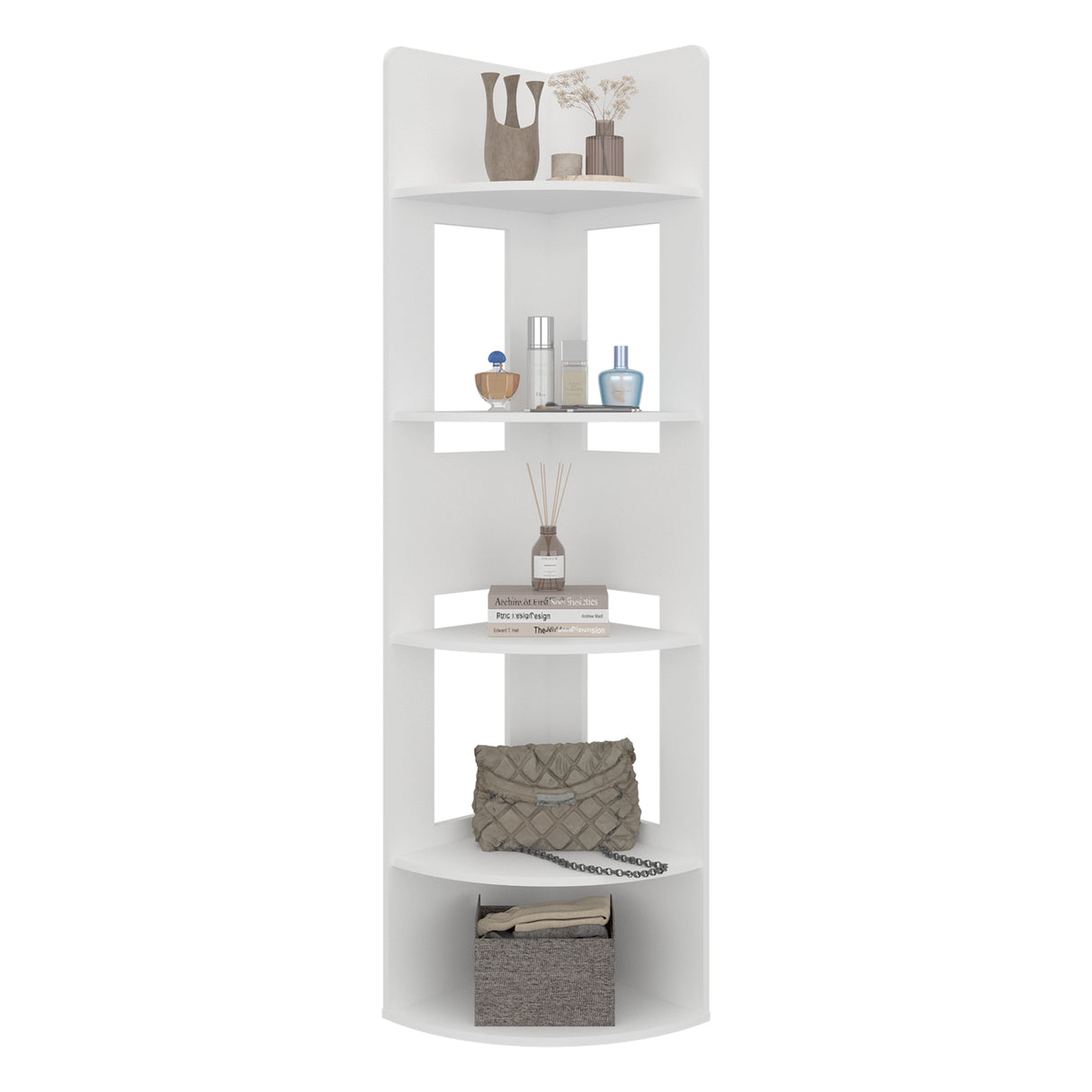 Estantería Home Dreams Blanco 40x170cm con Cinco Compartimientos y con Cuatro Entrepaños