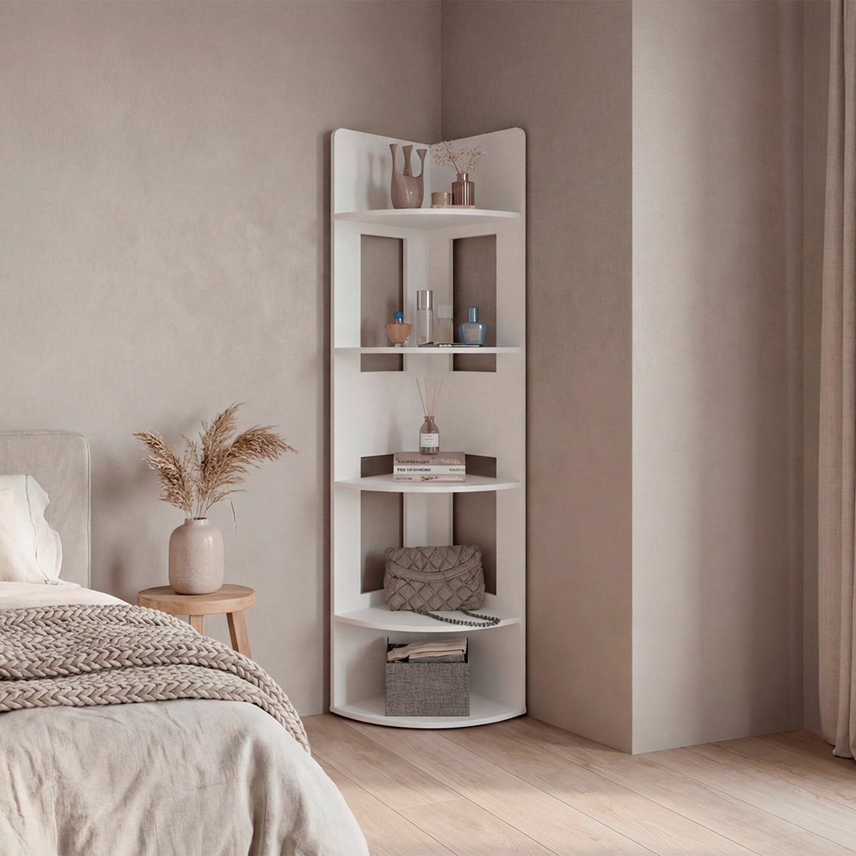 Estantería Home Dreams Blanco 40x170cm con Cinco Compartimientos y con Cuatro Entrepaños