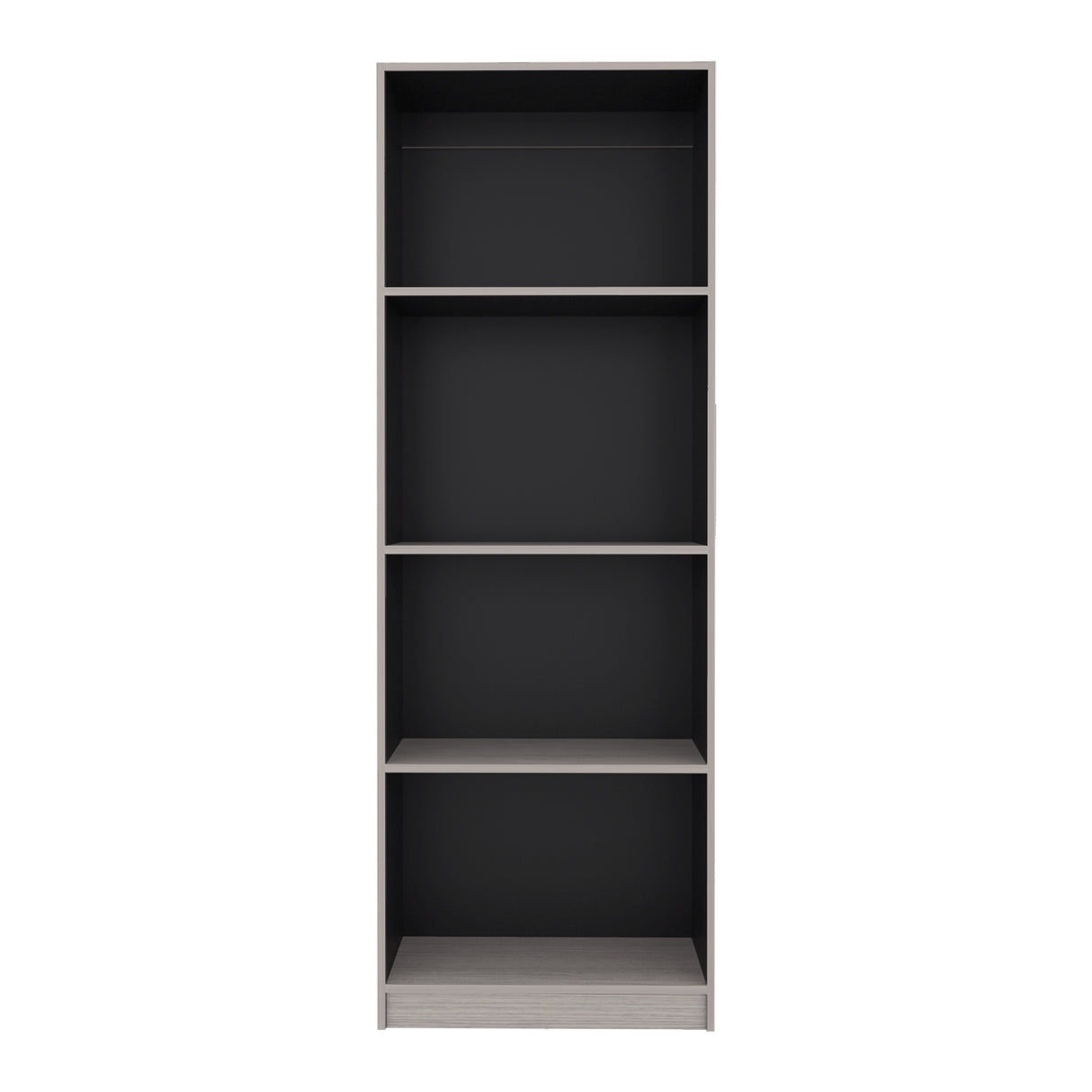 Estantería E-M1 Gris Positano y Wengue 62.8x180.6cm con Cuatro Compartimientos y con Dos Entrepaños