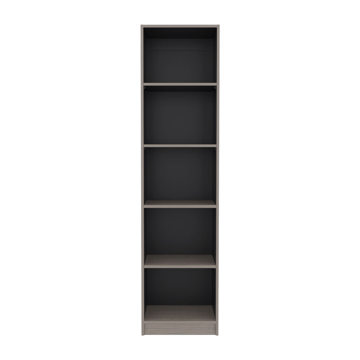 Estantería E-M2 Gris Positano y Wengue 45x180.6cm con Cinco Compartimientos y con Tres Entrepaños