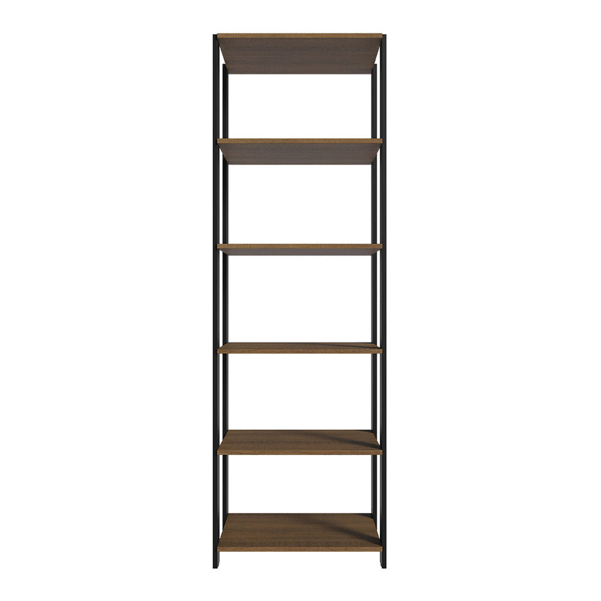 Estantería Marrón y Negro 59x180cm con Cinco Compartimientos y con Cinco Entrepaños de Resistencia 10 KG cada uno