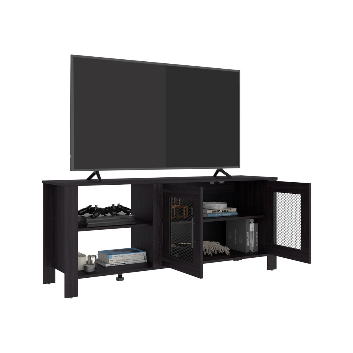 Rack de TV Freedom Wengue 147.4x61.5cm para TV Hasta 65" Pulgadas con Dos Compartimientos