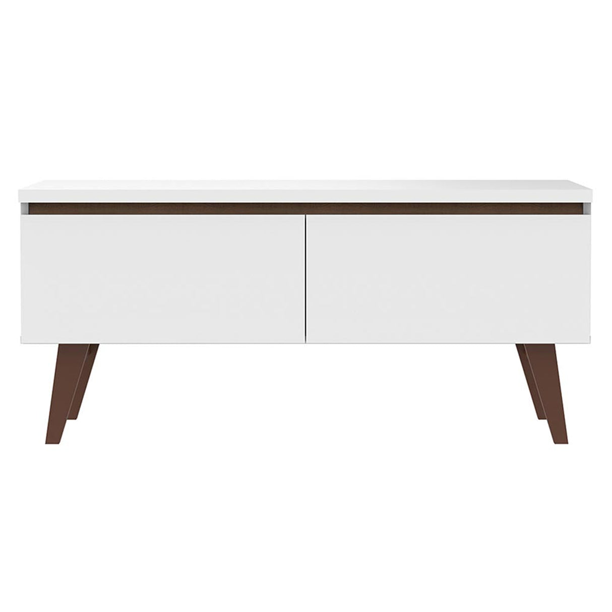 Centro de Entretenimiento Le Mans Marrón y Blanco 136x50cm para TV Hasta 55" Pulgadas con Dos Compartimientos