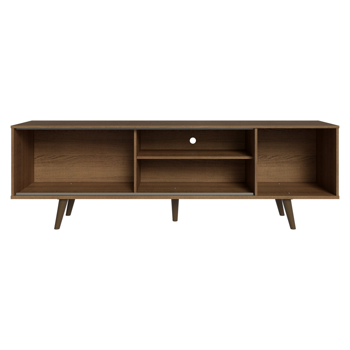 Centro de Entretenimiento Dubai Marrón 160x53cm para TV Hasta 65" Pulgadas con Cuatro Compartimientos