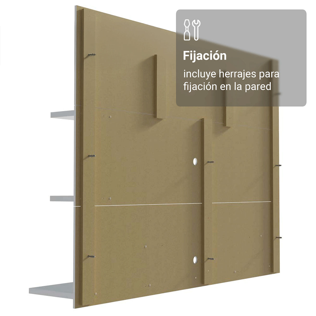 Centro de Entretenimiento Metz Blanco 180x48cm para TV Hasta 60" Pulgadas con Ocho Compartimientos