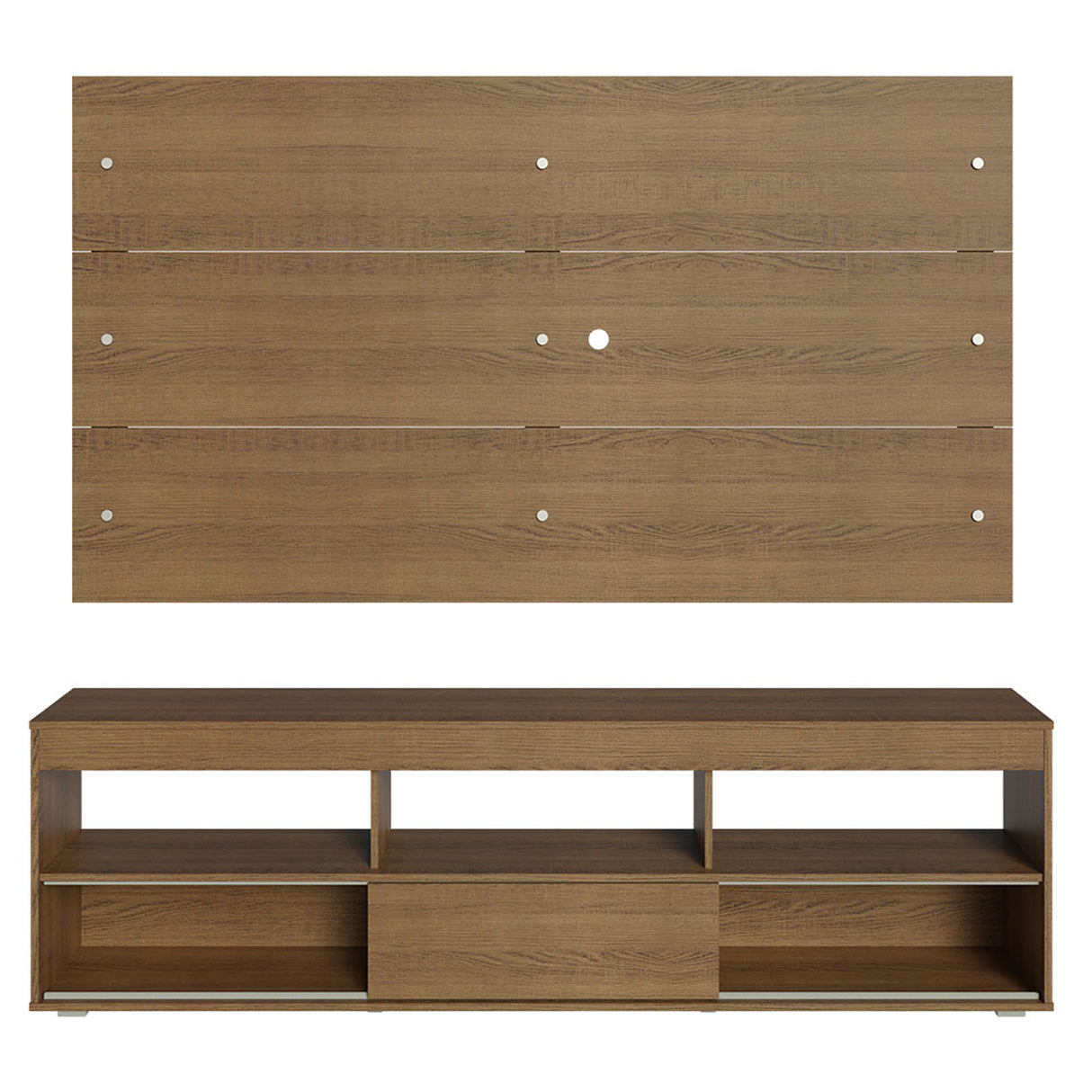 Centro de Entretenimiento Orlando Marrón 160x47cm para TV Hasta 65" Pulgadas con Cinco Compartimientos