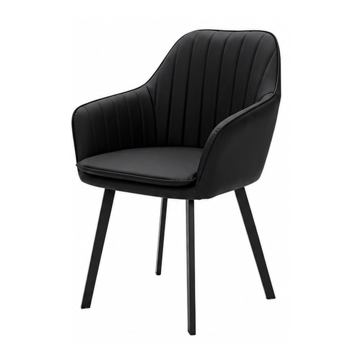 Silla Verona Negro 45x86cm de Asiento Ovalado con Espaldar y con Apoya Brazos