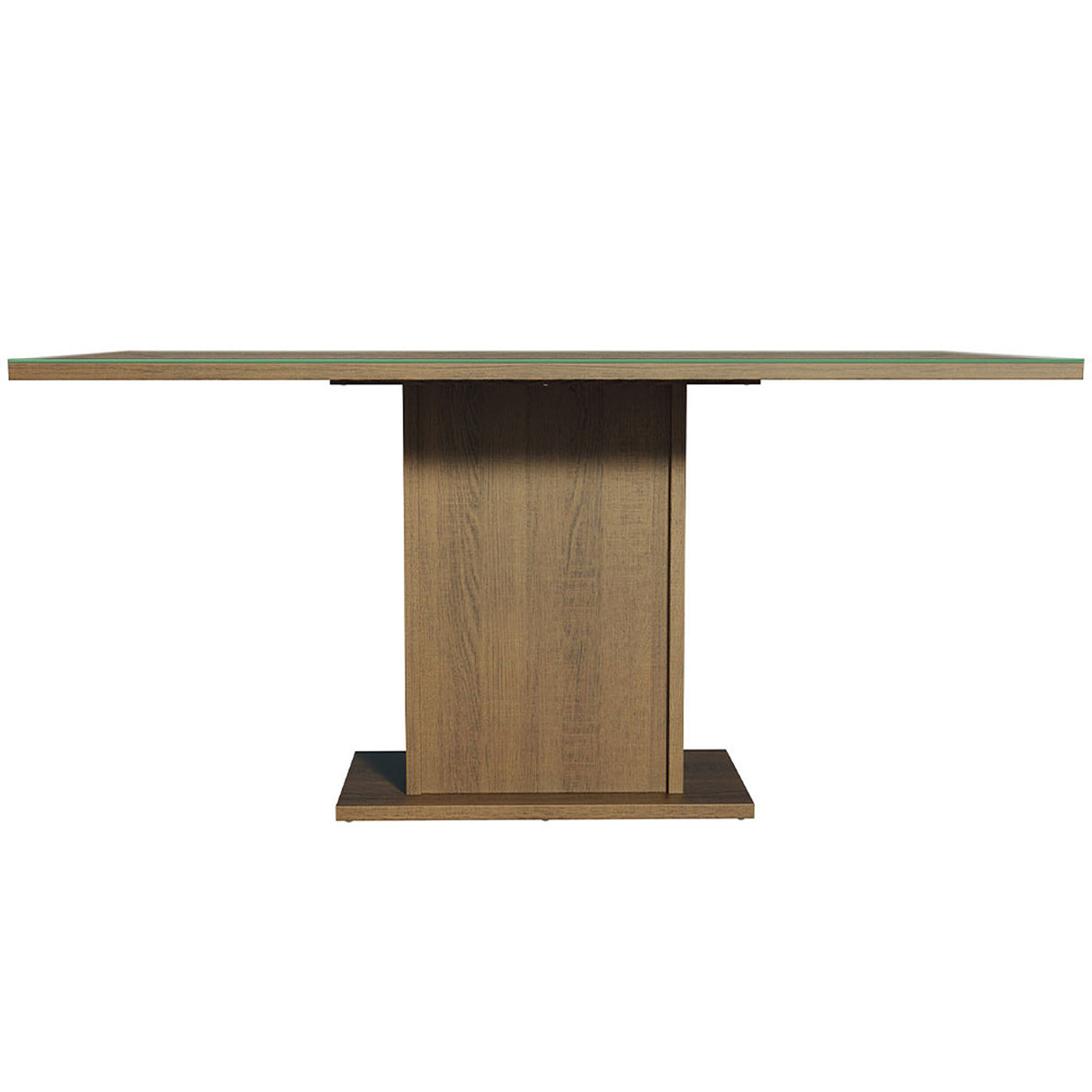 Mesa de Comedor Marrón 160x80cm Rectangular de Seis Puestos sin Sillas y con Vidrio