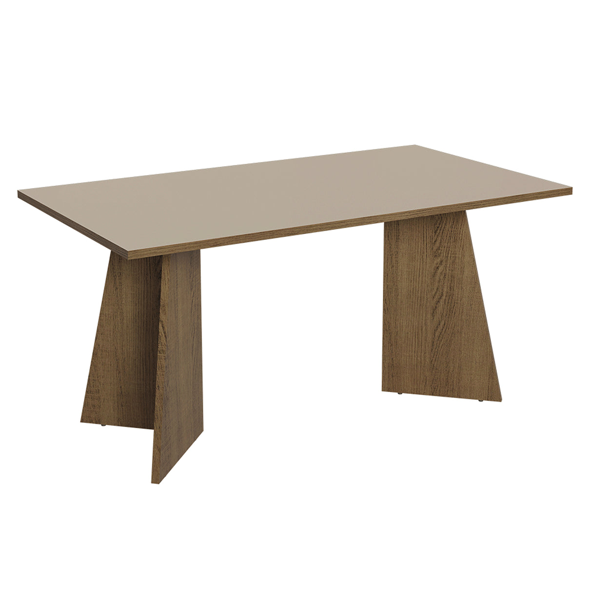 Mesa de Comedor Marrón y Crema 160x78cm Rectangular de Seis Puestos sin Sillas