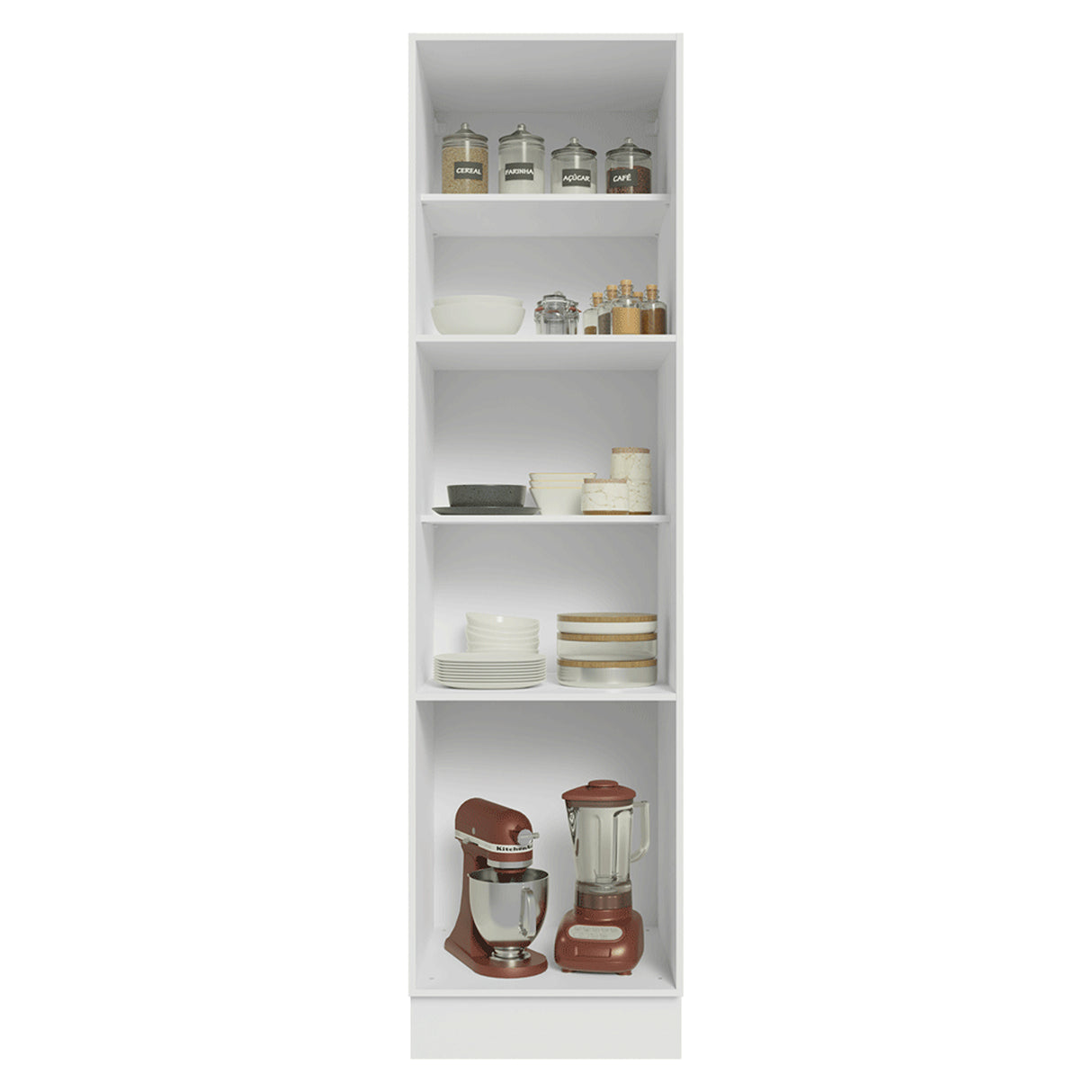 Mueble Organizador de Despensa Vik Blanco y Verde 60x225cm con Tres Puertas