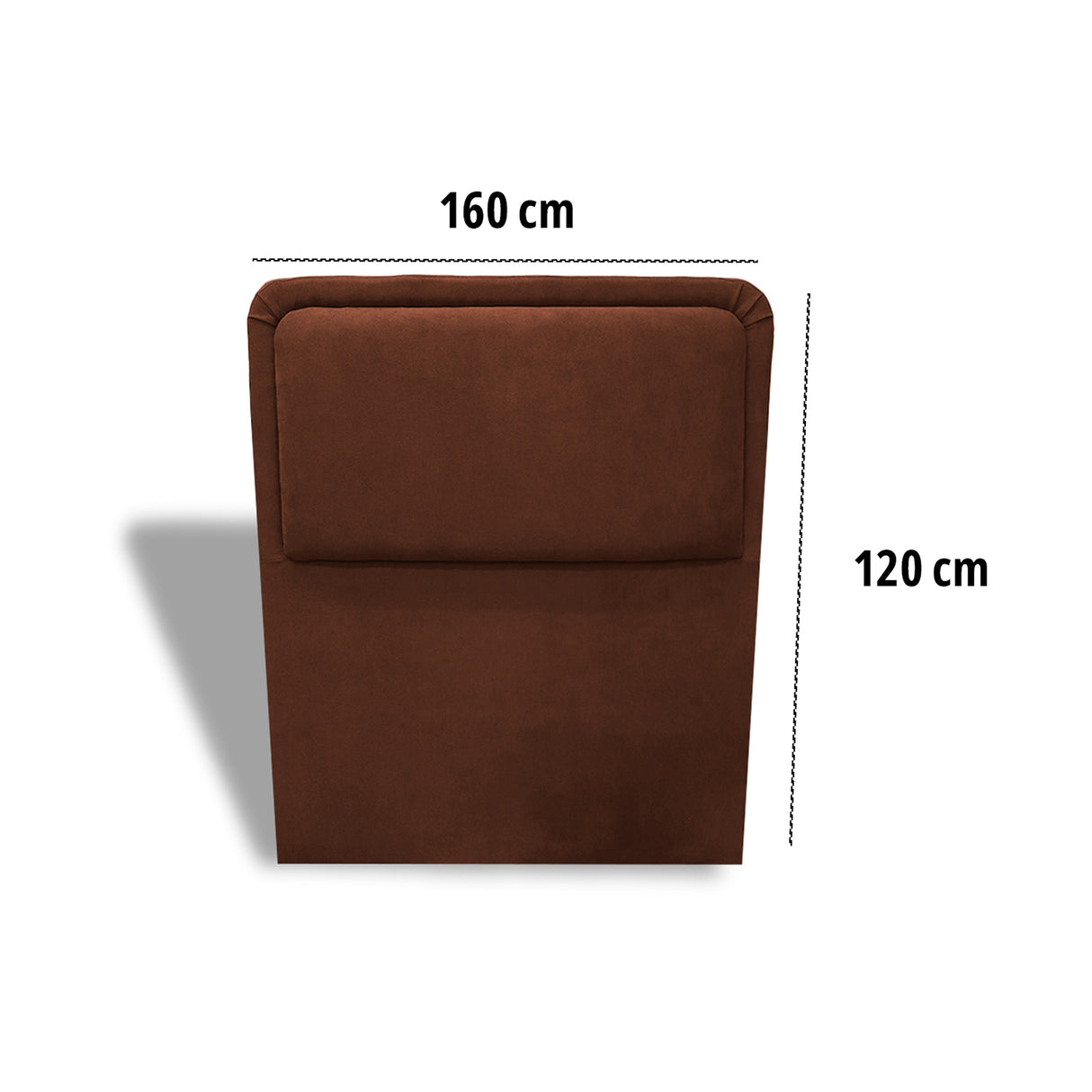 Cabecero de Piso Nube Marron 160x120cm para cama Queen con Acabado Liso