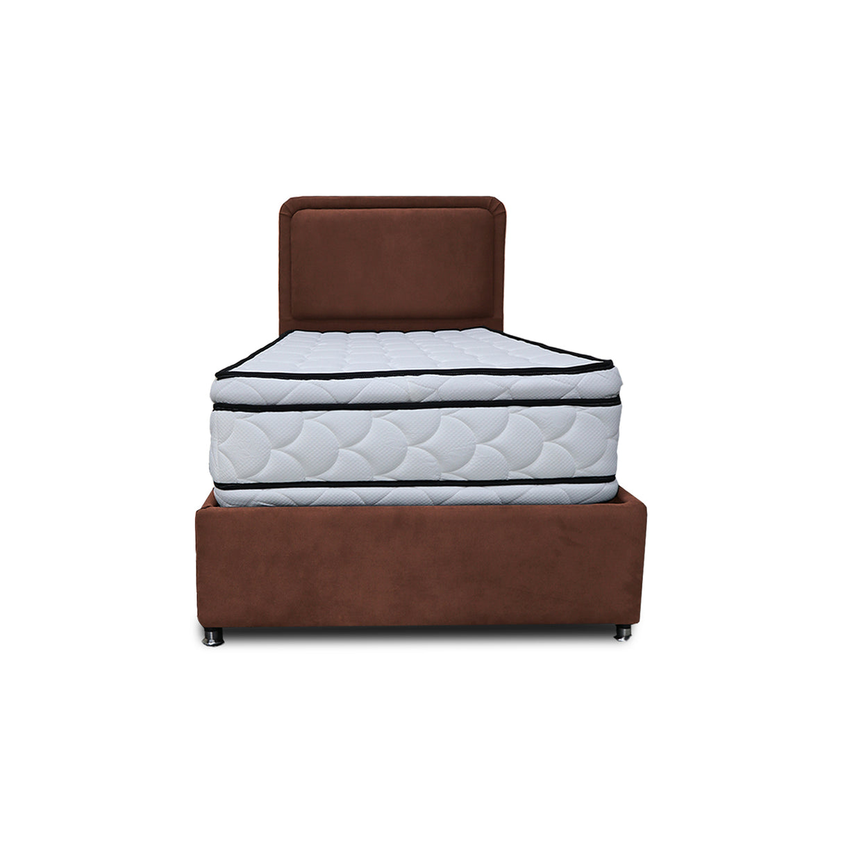 Combo Base Cama y Cabecero Nube Marron 140x30cm para Colchón Doble 140 X 190 Cm con Colchón