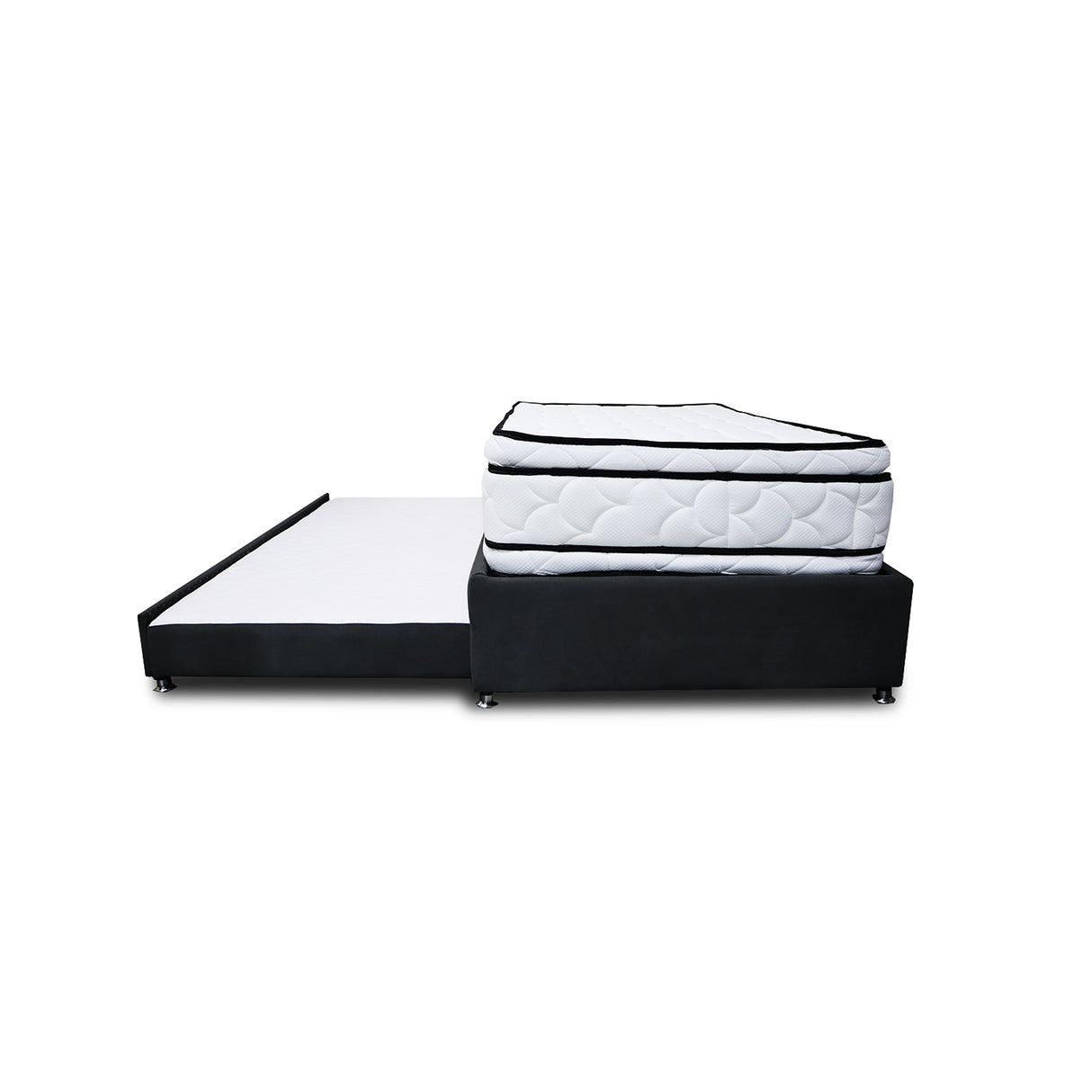 Combo Cama Tarima y Colchón Nube Negro 100x35cm para Colchón Sencillo 100 X 190 Cm sin Cabecero