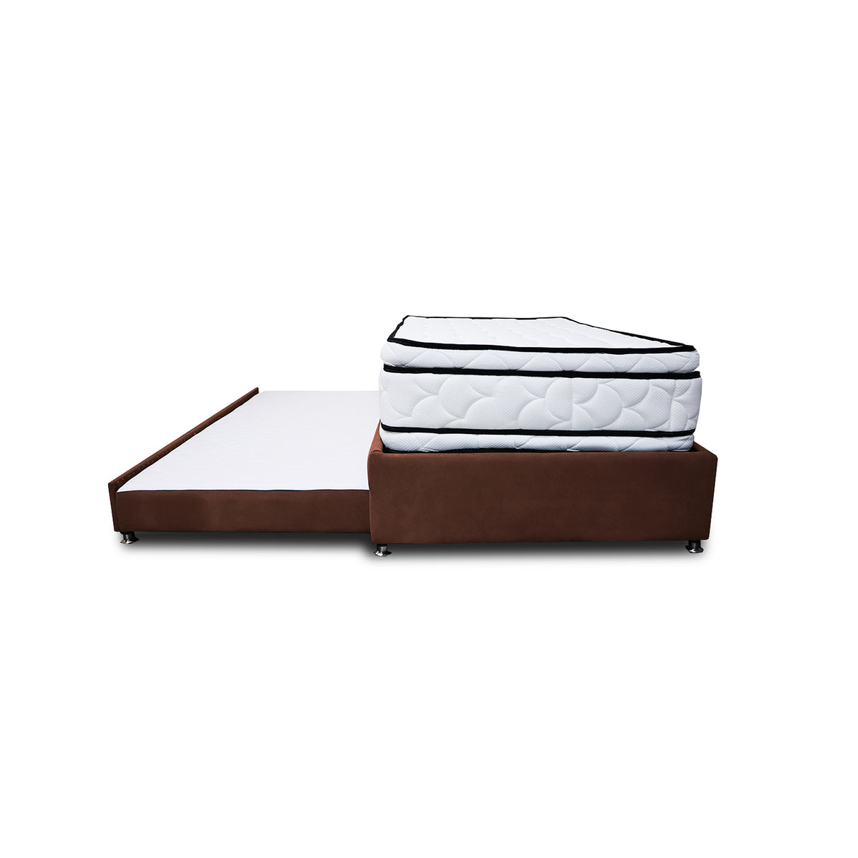 Combo Cama Tarima y Colchón Nube Marron 120x35cm para Colchón Semidoble 120 X 190 Cm sin Cabecero