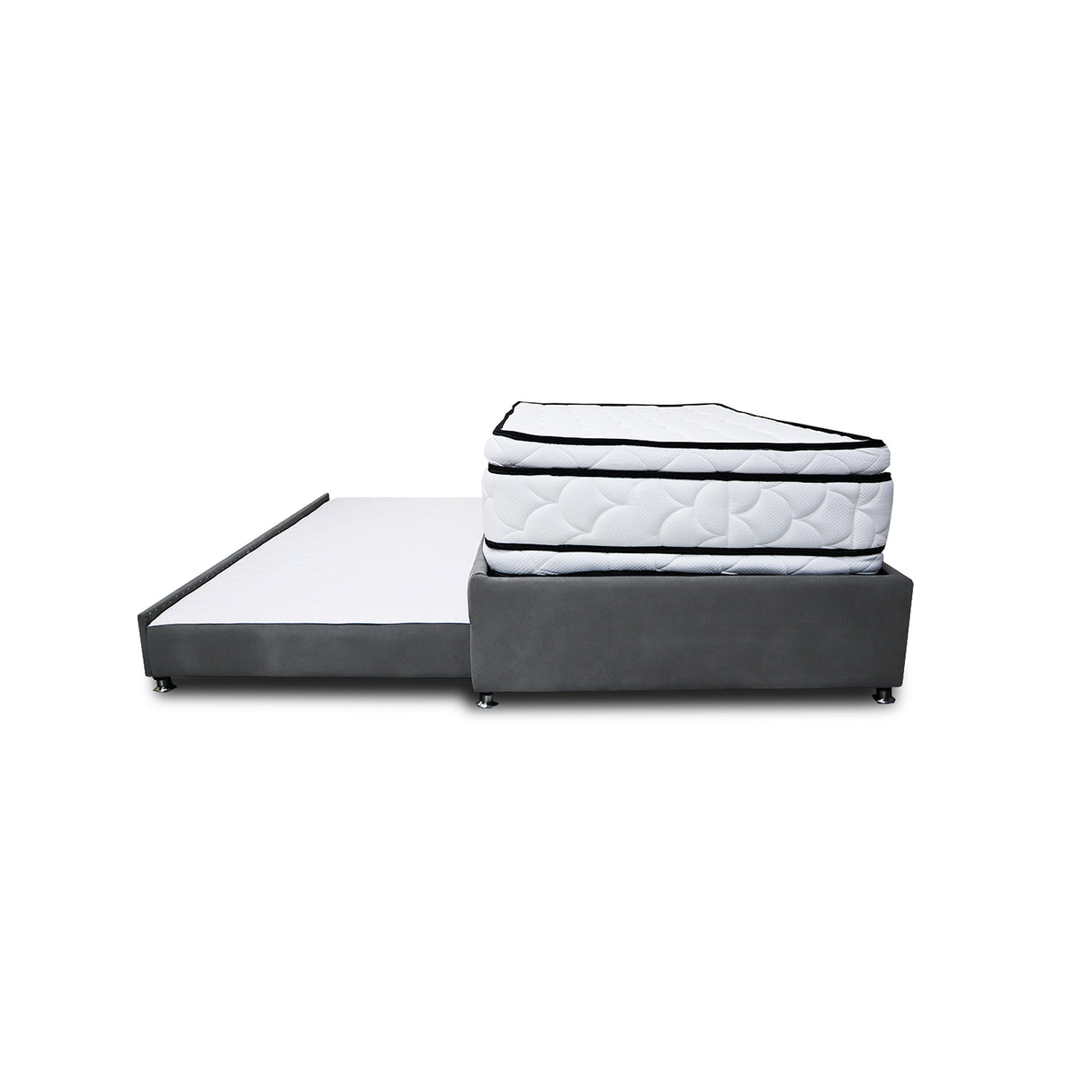 Combo Cama Tarima y Colchón Nube Gris Oscuro 140x35cm para Colchón Doble 140 X 190 Cm sin Cabecero