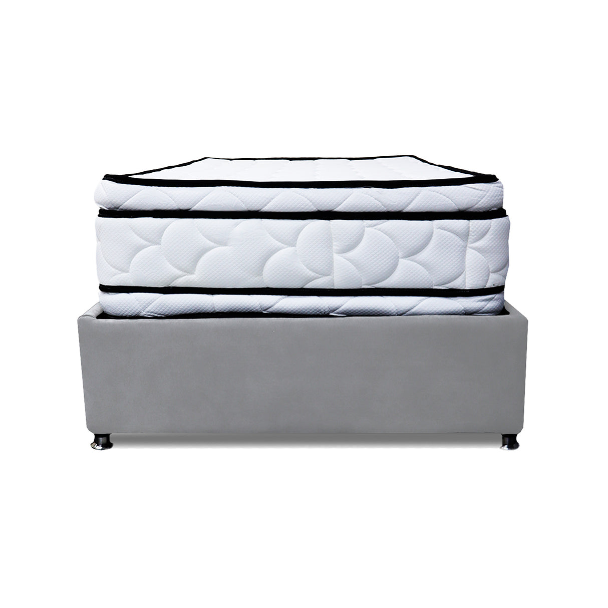 Combo Cama Tarima Nido y Cabecero Nube Gris Claro 100x35cm para Colchón Sencillo 100 X 190 Cm con Colchón