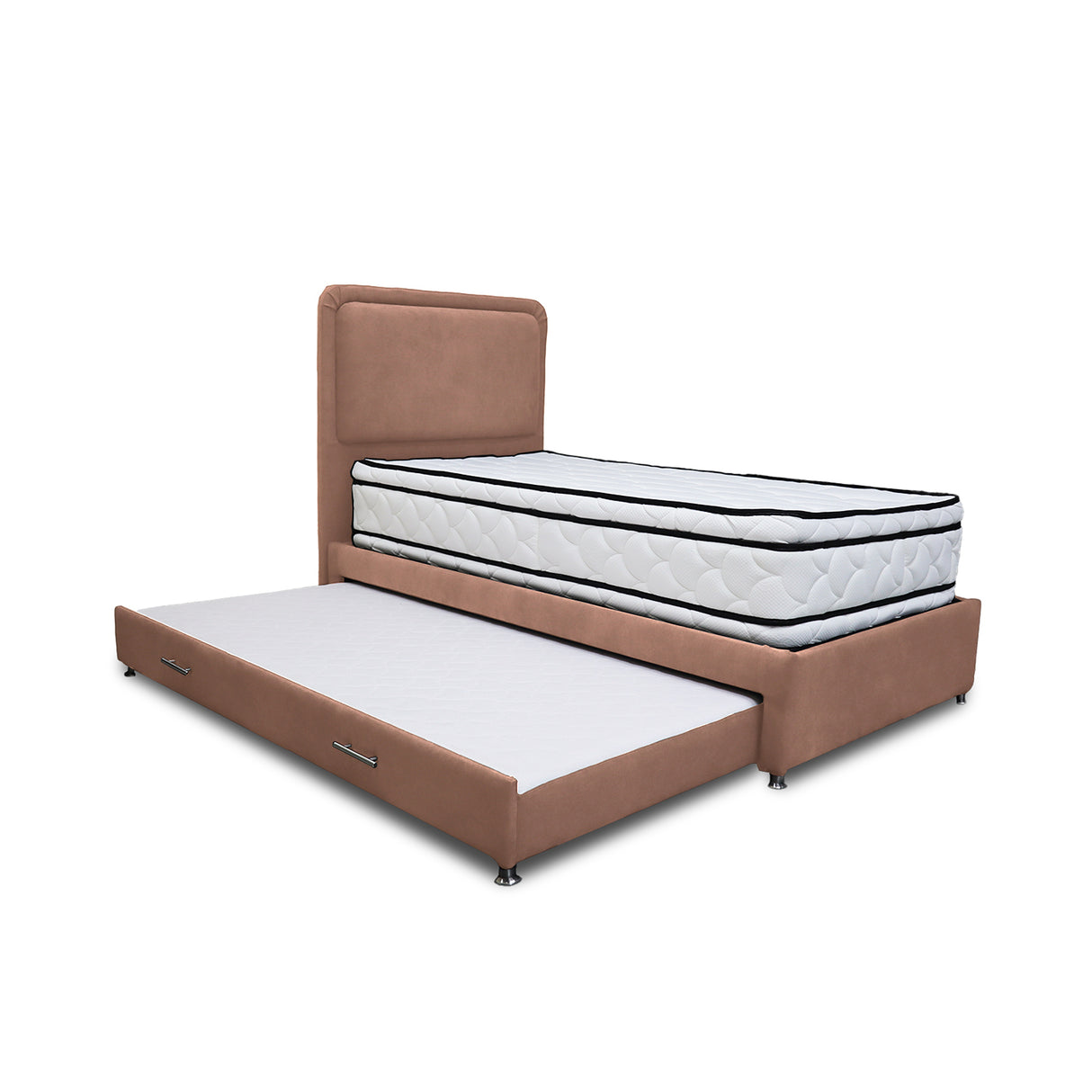 Combo Cama Tarima Nido y Cabecero Nube Camel 120x35cm para Colchón Semidoble 120 X 190 Cm con Colchón