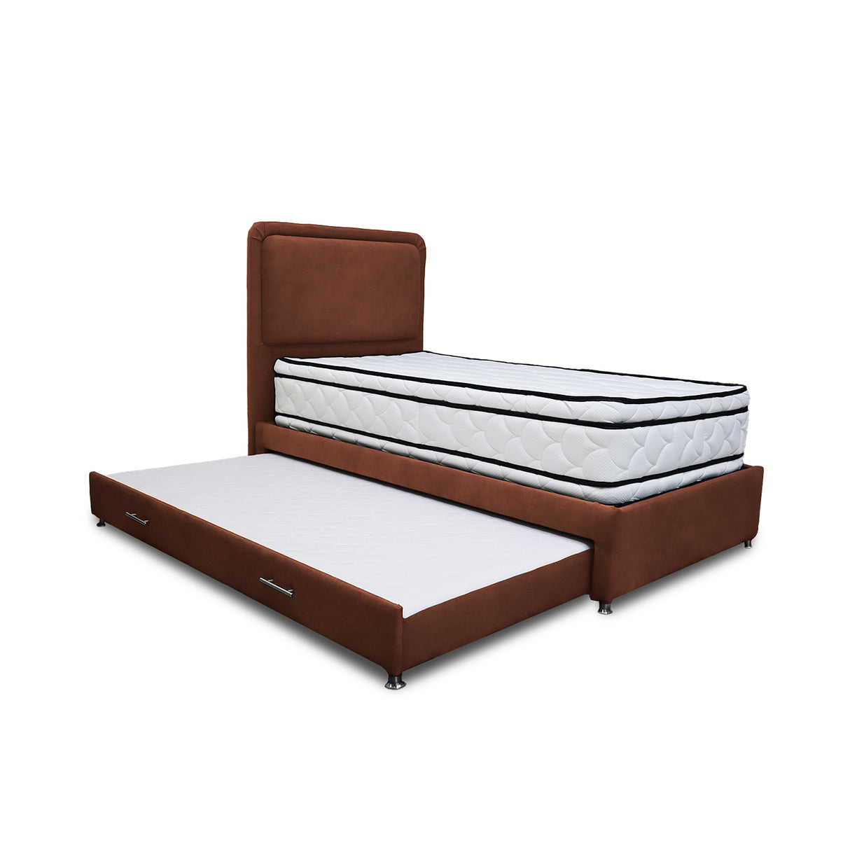 Combo Cama Tarima Nido y Cabecero Nube Marron 140x35cm para Colchón Doble 140 X 190 Cm con Colchón