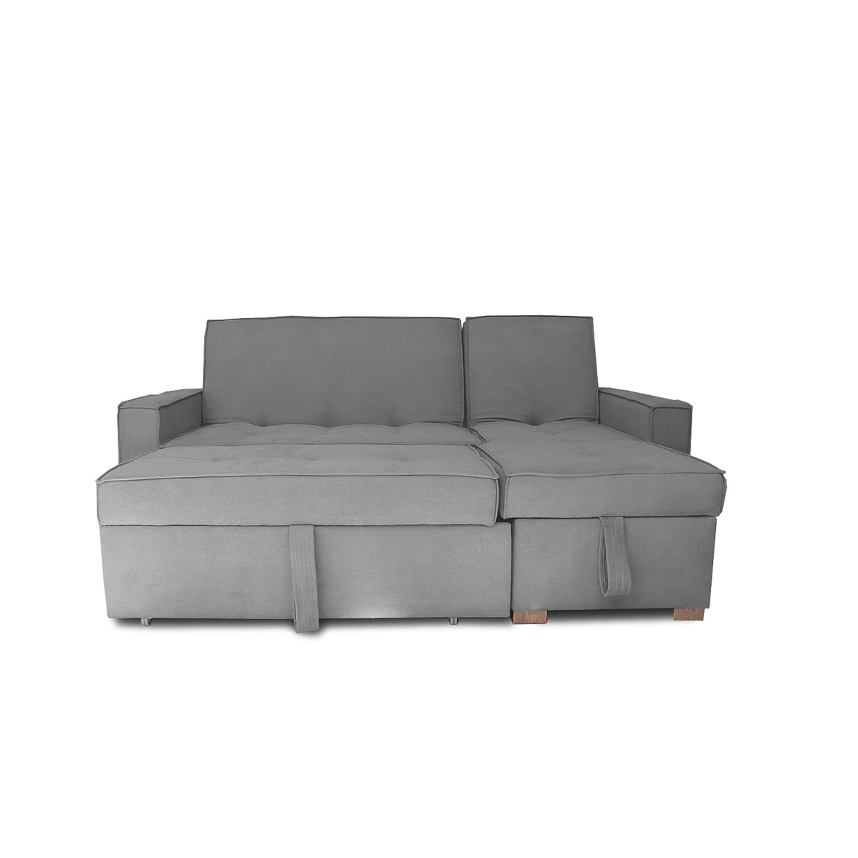 Sofá Cama Esquinero Marsella Gris 210x95cm de Cinco Puestos Reclinable con Apoya Brazos