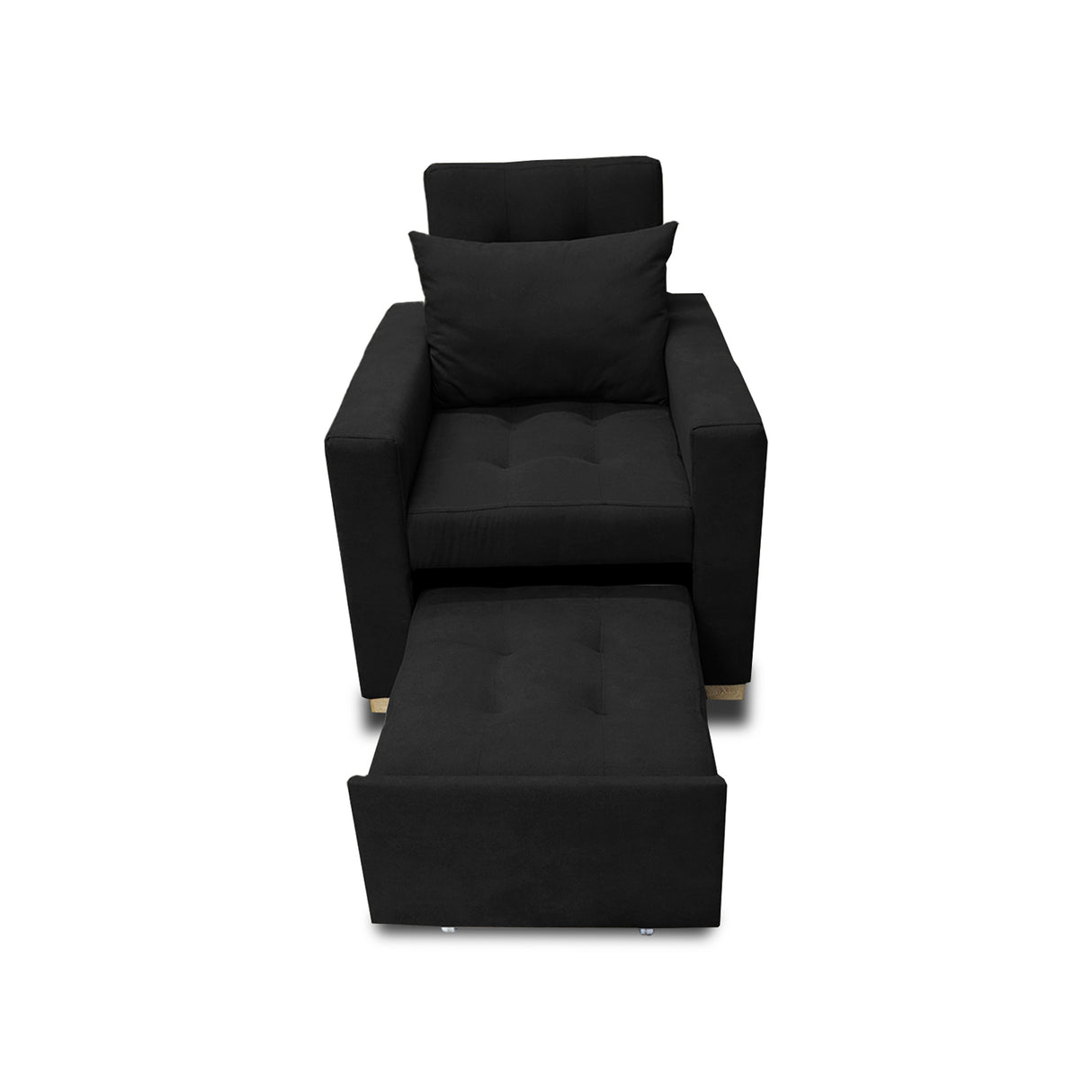 Poltrona Mood Negro 80x95cm de Un Puesto Reclinable sin Apoya Brazos