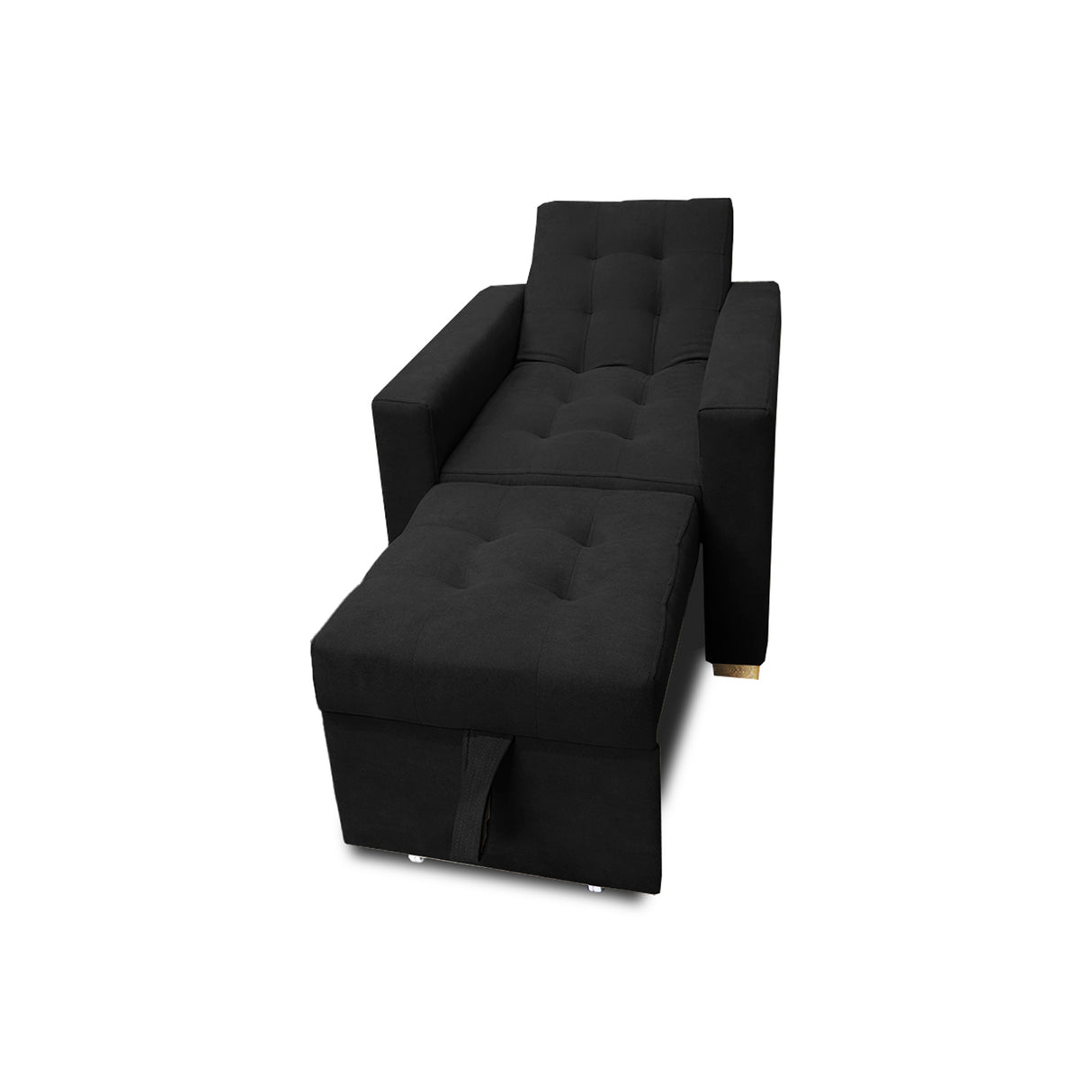 Poltrona Mood Negro 80x95cm de Un Puesto Reclinable sin Apoya Brazos