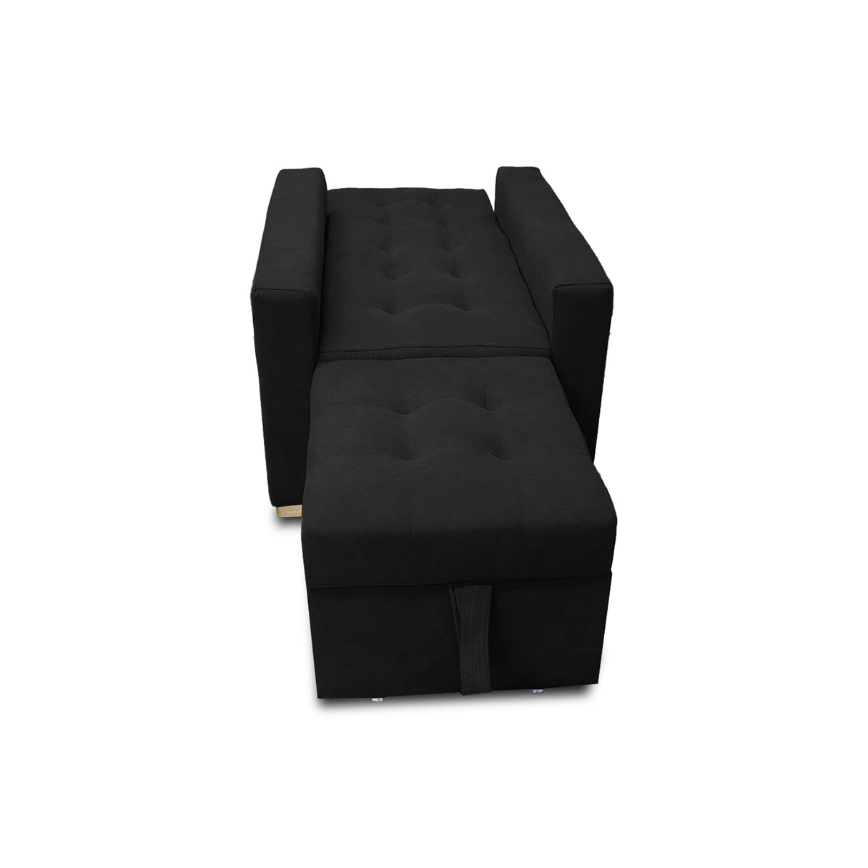 Poltrona Mood Negro 80x95cm de Un Puesto Reclinable sin Apoya Brazos
