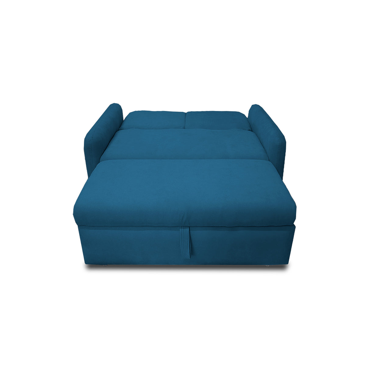 Sofacama Nube Azul Petróleo 120x95cm de Dos Puestos Reclinable con Apoya Brazos