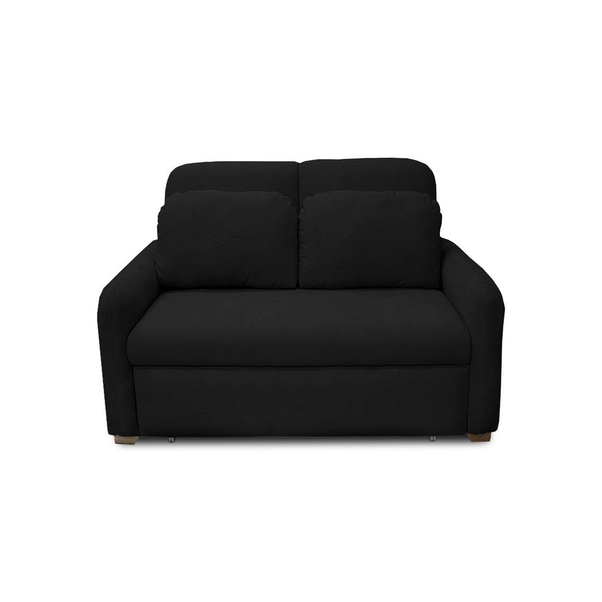 Sofacama Nube Negro 120x95cm de Dos Puestos Reclinable con Apoya Brazos