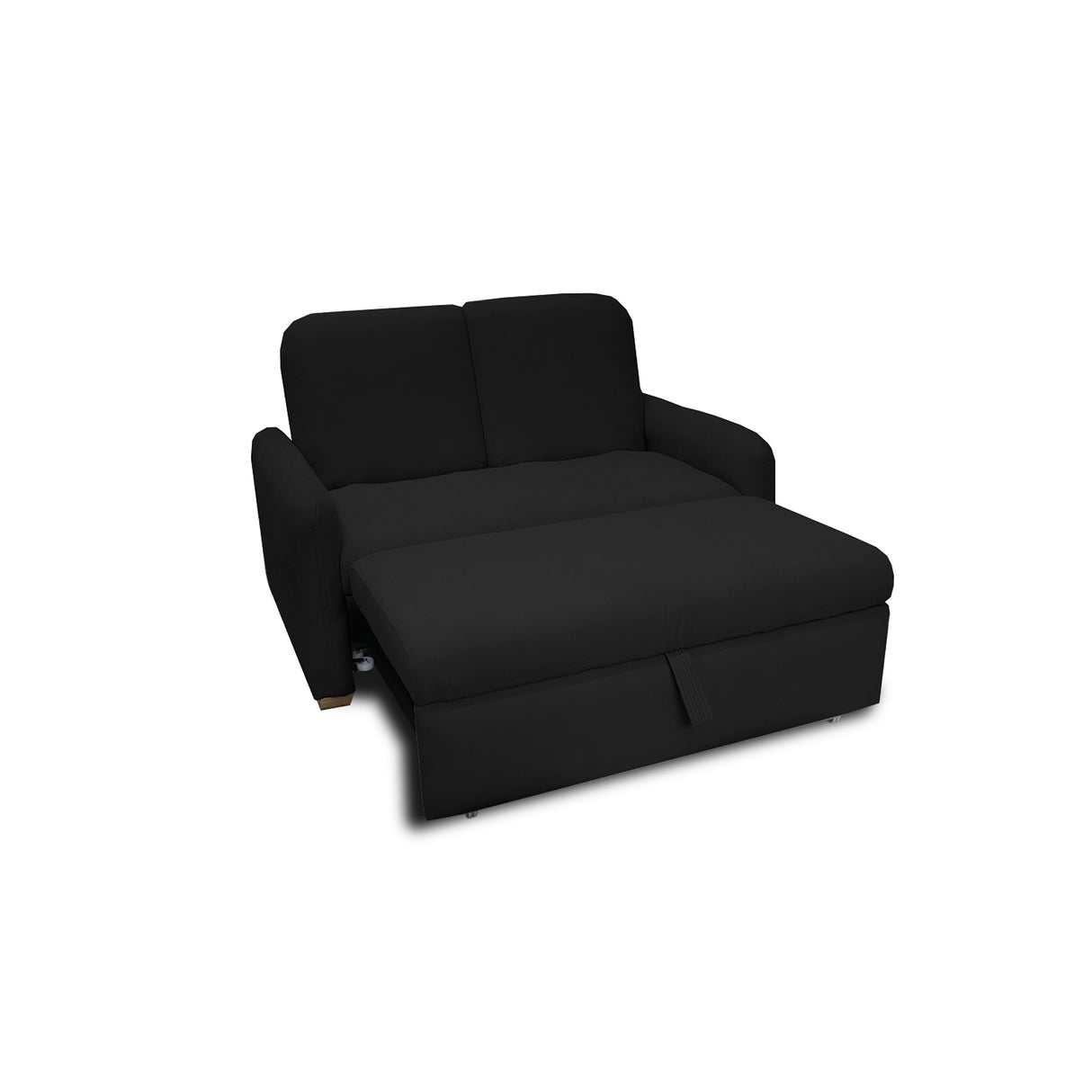 Sofacama Nube Negro 120x95cm de Dos Puestos Reclinable con Apoya Brazos