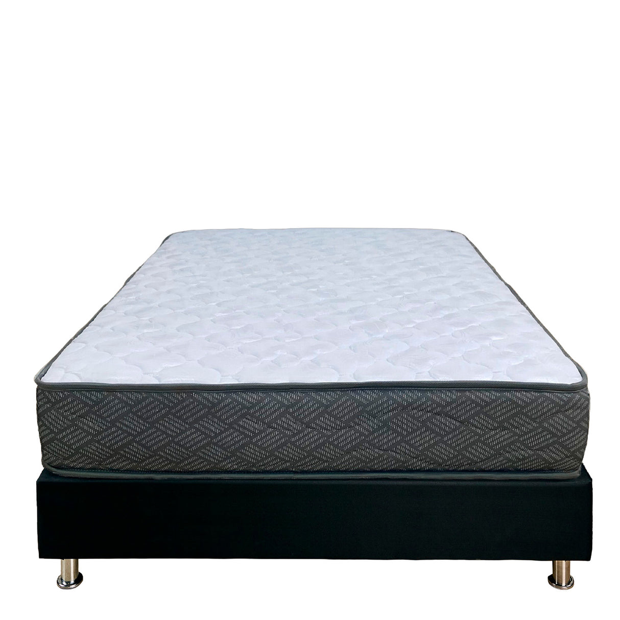 Colchón Jardín Gris y Blanco Semidoble 120 X 190 Cm Ortopedico Firmeza Firme Adaptable Doble Faz