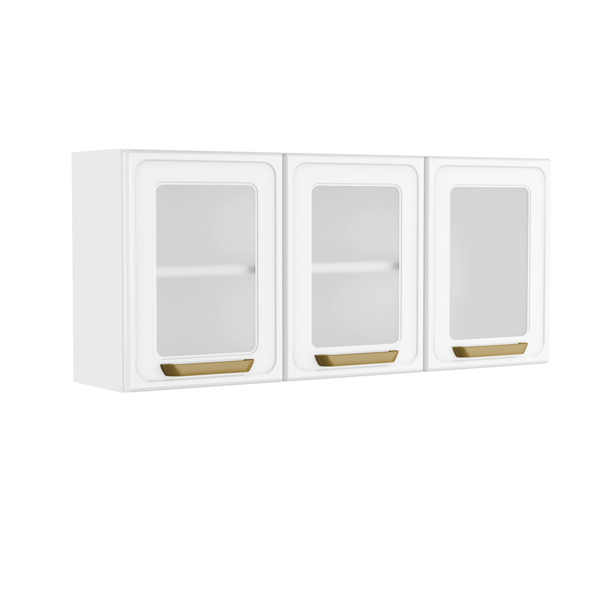 Mueble Superior de Cocina Essencia Blanco 120x52cm con Un Entrepaño y Tres Puertas de Rattan