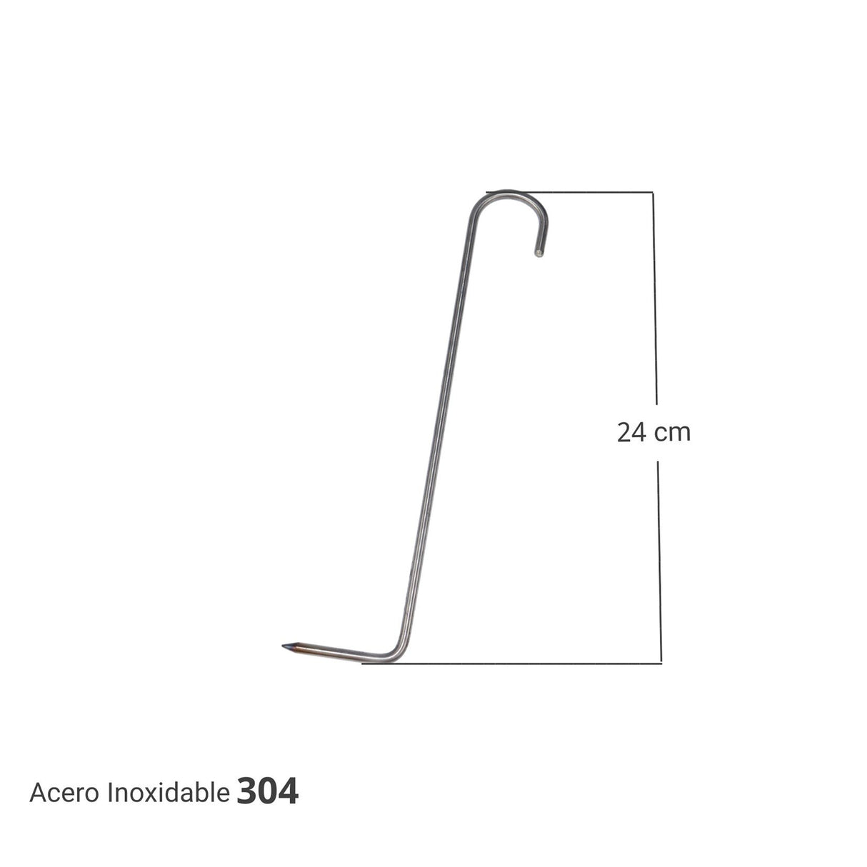 Kit x 6 Pinchos Plateado 5x24cm Para Asados