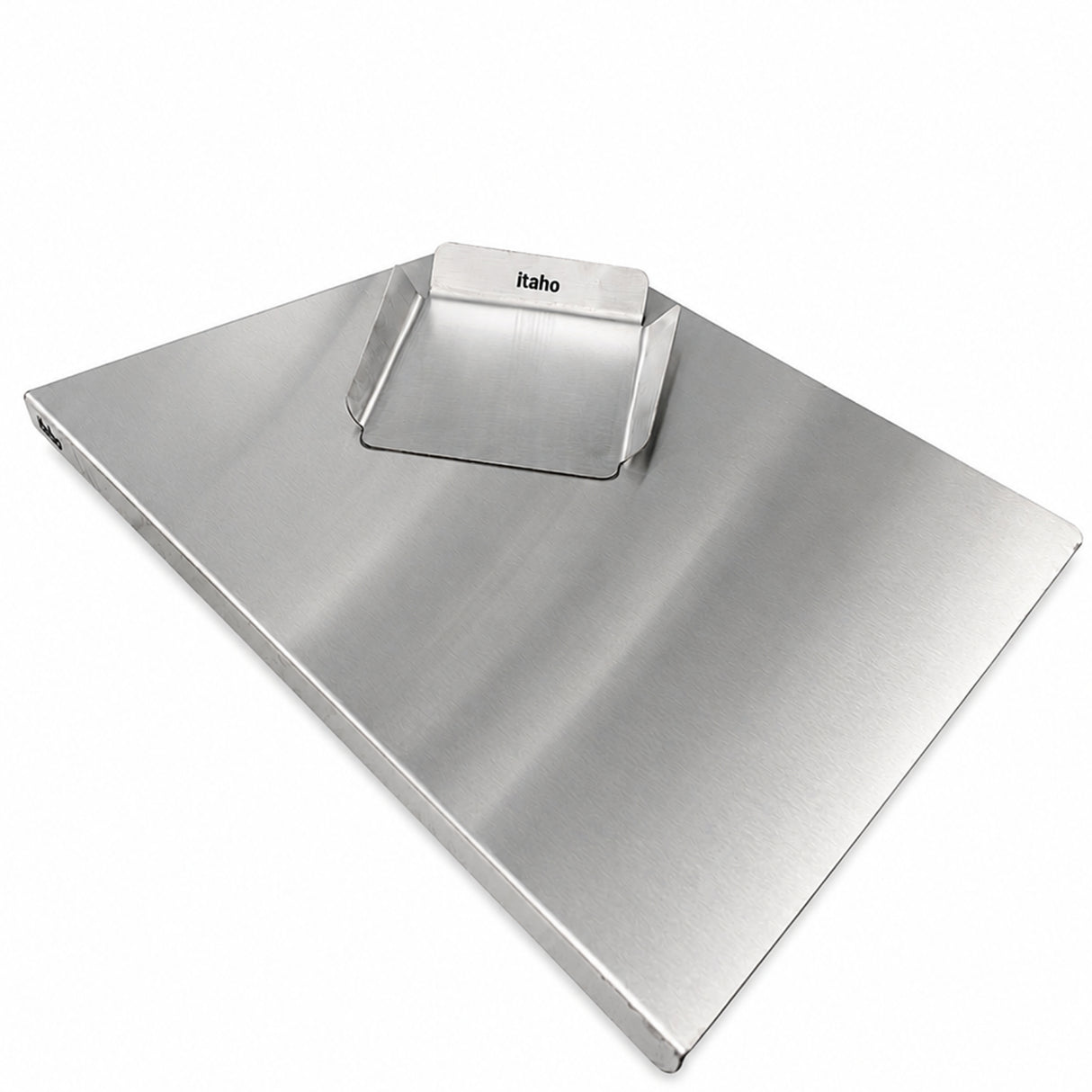 Tabla de Picar Plateado 38x2cm Para Asados con Recogedor