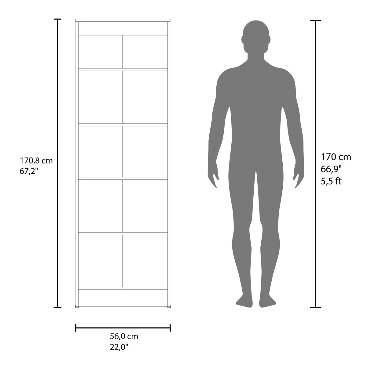 Alacena Tommy Blanco y Fresno 55.2x170.8cm con Dos Puertas