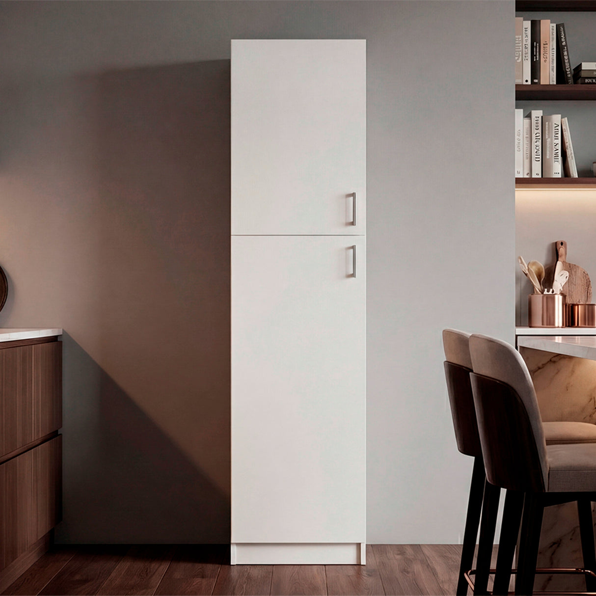Alacena Lowell Blanco 46.6x179cm con Dos Puertas