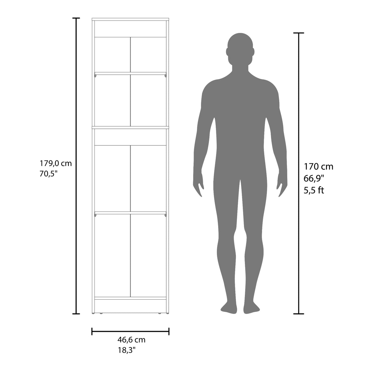 Alacena Lowell Blanco 46.6x179cm con Dos Puertas