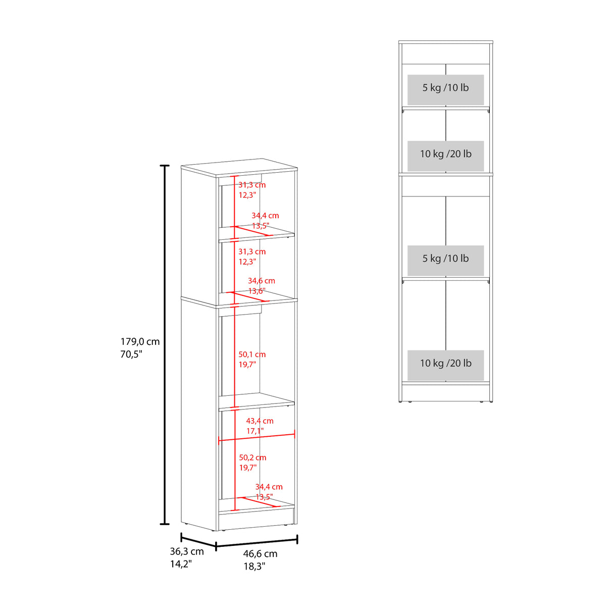 Alacena Lowell Wengue 46.6x179cm con Dos Puertas